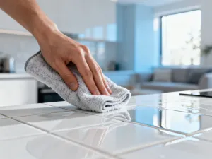 Nakładanie wodoodpornego preparatu ochronnego na płytę OSB na placu budowy domu w tle.